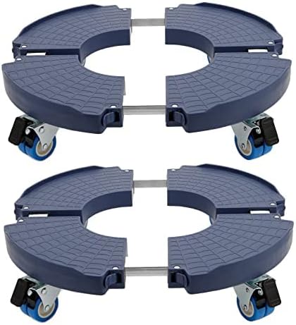 W B D WEIBIDA Plant Dolly with Wheels 2 Pack Heavy Duty Planter Caddy Size-Adjustable, Rolling Plant Stand with Casters, Round Dolly Cart for Potted Plant, Trash Can and Umbrella Base