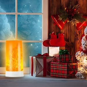 Bestview LED Flame Lights with Remote & Timer,4 Modes USB Rechargeable Battery Operated Fire Flickering Flameless Candles Campfire Table Lamp for Halloween,Christmas,Indoor&Outdoor Decoration (2 Pack)