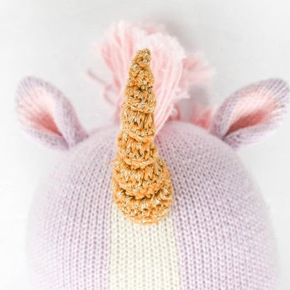 cuddle + kind Zoe The Unicorn Regular 20" Hand-Knit Doll – 1 Doll = 10 Meals, Fair Trade, Heirloom Quality, Handcrafted in Peru, 100% Cotton Yarn