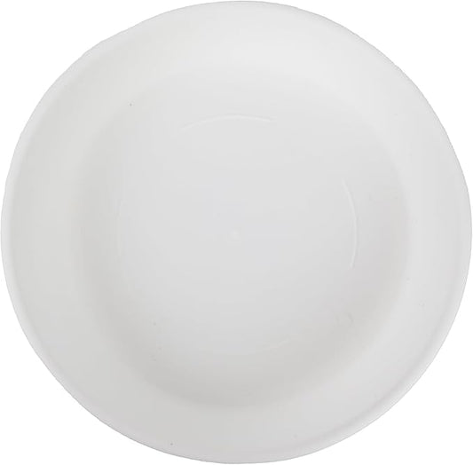 The HC Companies Flower Pot Saucers - Plastic Plant Saucer for Outdoors & Indoors - Traditional Design Plant Pot Trays for Water Drainage - Durable & Stylish Round Plant Tray (6-inch White)
