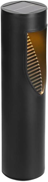 Techko Outdoor Solar Cylinder Bollard Path Lights, Modern Design, Waterproof IP65, Garden Lights for Landscape, Yard, Walkway, Pathway, Matte Black