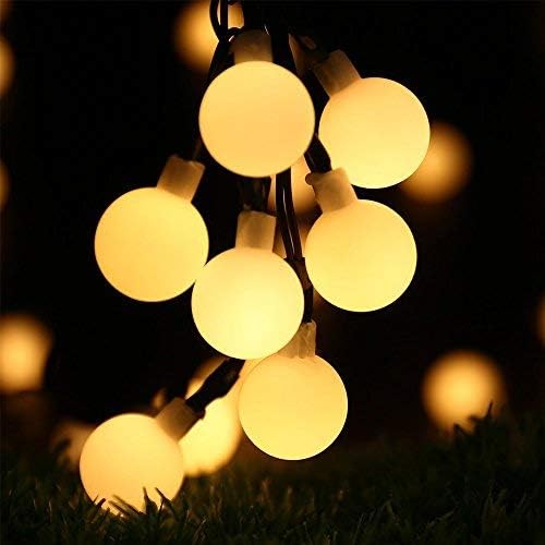 Globe Ball Fairy Lights, 50 LEDs 23ft/7M Solar Led Globe String Lights Waterproof with Two Lighting Modes for Garden Outdoor Party Christmas Decoration (Warm White)