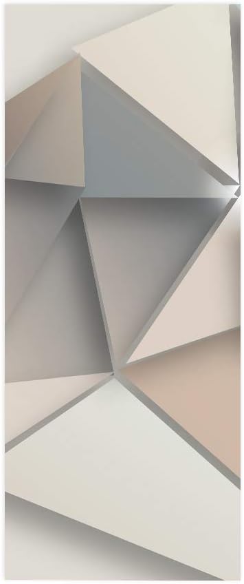 3D Door Stickers Murals - Peel and Stick - 3D Effect - Waterproof - White - Modern - Geometric - Wall & Door - Adult - 35.4 x 78.7 inch