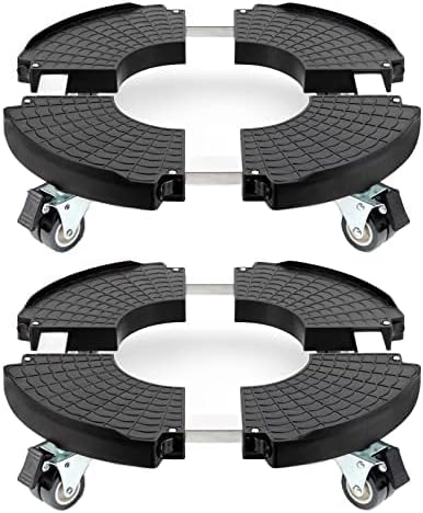 W B D WEIBIDA Plant Caddies with Wheels 2 Pack Heavy Duty Rolling Plant Stand Large Potted Plant Dolly Cart Garden Pot Mover