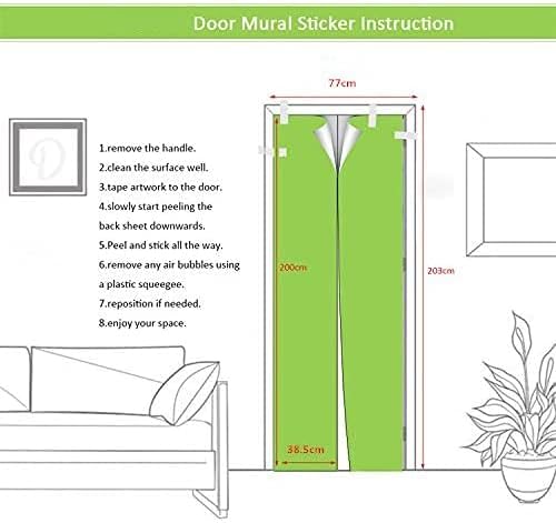 3D Door Stickers Murals Peel and Stick - Jetty to The sea - Door Wallpaper Self-Adhesive Door Decals Removable PVC Waterproof Door Poster for Bedroom Living Room Door Decoration 35.4"x78.7"