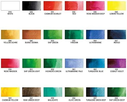 Kuretake GANSAI TAMBI Watercolor Paint Set 24 Colors, Professional-quality art supplies for artists adult painting aketching, Non-Toxic, Made in Japan