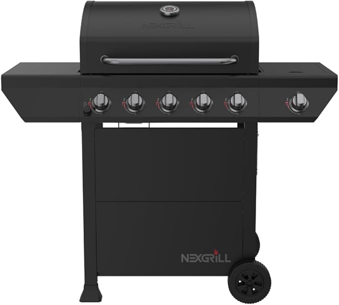 Nexgrill 5-Burner Gas Grill with Side Burner, 67,000 BTUs, 618 SQ. In. Cooking Area, Propane BBQ Grill with Stainless Steel Panel for Outdoor Cooking, Patios, and More - 720-1142