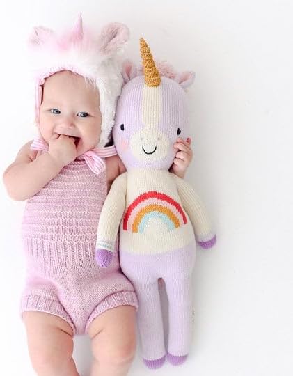 cuddle + kind Zoe The Unicorn Regular 20" Hand-Knit Doll – 1 Doll = 10 Meals, Fair Trade, Heirloom Quality, Handcrafted in Peru, 100% Cotton Yarn