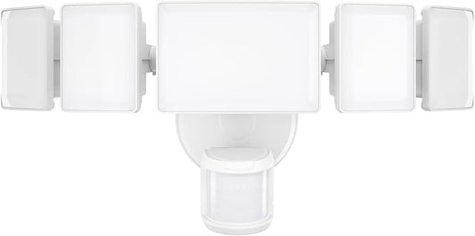 Olafus 100W Motion Sensor Outdoor Lights, 10000LM 6500K Daylight Flood Lights Outdoor Motion Sensor, Dusk to Dawn Outdoor Lighting, IP65 Waterproof Motion Detector Lights for Outside, White