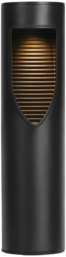 Techko Outdoor Solar Cylinder Bollard Path Lights, Modern Design, Waterproof IP65, Garden Lights for Landscape, Yard, Walkway, Pathway, Matte Black