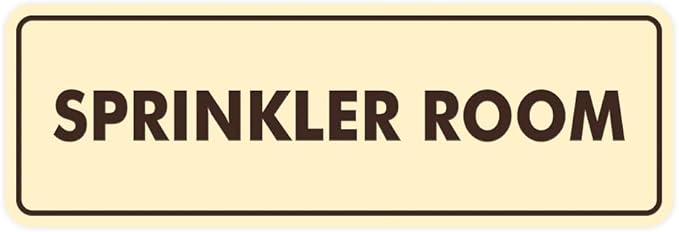 Signs ByLITA Standard Sprinkler Room Sign (Ivory/Dark Brown) - Medium