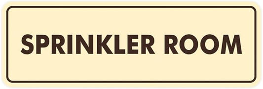 Signs ByLITA Standard Sprinkler Room Sign (Ivory/Dark Brown) - Large
