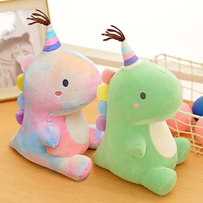 Stuffed Animal Plush Toys, Cute Dinosaur Toy, Soft Dino Plushies for Kids Plush Doll Gifts for Boys Girls (Colorful, 13.8 Inch)