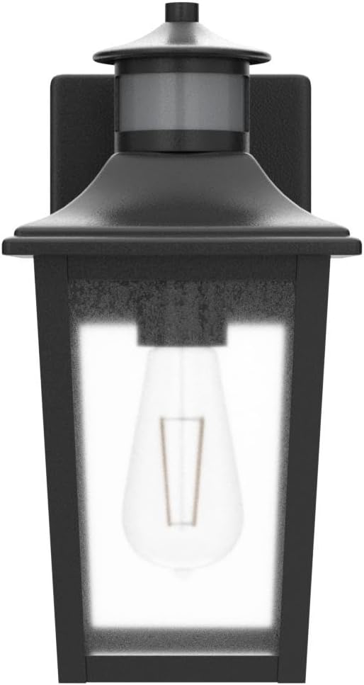 Motion Sensor Outdoor Wall Light - Black Dusk to Dawn Outdoor Lighting, LED Waterproof Exterior Light Fixture, Modern Porch Light Outside Wall Mount for House Patio Garage Garage, Anti-Rust