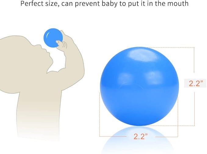 PlayMaty Ball Pit Balls - Colorful Ocean Pool Toys for Kids, Phthalate & BPA Free, 100pcs for Toddler Playhouse, Tent, or Playpen