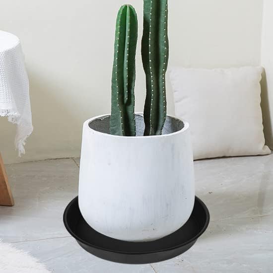 3 Pack of Plant Saucer 20 22 inch, 3.6" Depth, Large Heavy Duty Plastic Saucers 21" Round, Plant Drip Trays for for Indoors Outdoor, Plant Water Tray for Planters 19-23" (22", Black)