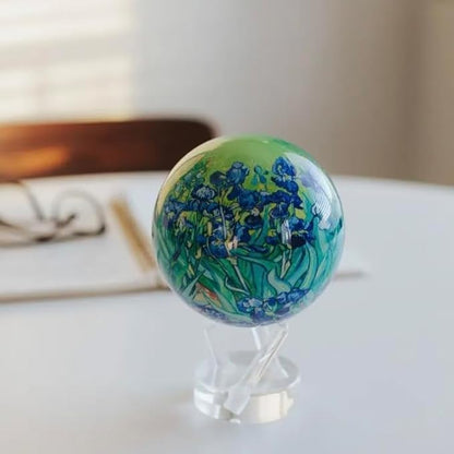 MOVA Van Gogh Irises 4.5” – Solar Rotating Globe Inspired by Famous Painting | Art Desk Décor | No Batteries or Wires