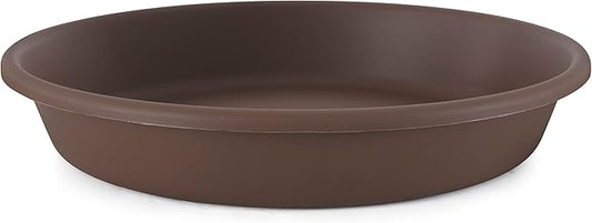 The HC Companies 16 Inch Round Plastic Classic Plant Saucer - Indoor Outdoor Plant Trays for Pots - 16"x16"x3" Chocolate