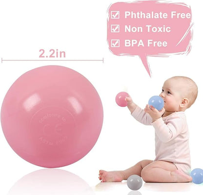 LANGXUN 50 100 200 Soft Plastic Ball Pit Balls for Kids, Gift for Baby Toddler Birthday Christmas, Ball Pit Play Tent, Baby Kiddie Pool Water Toys, Party Decoration
