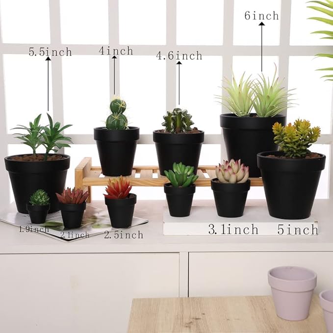 Yishang 2 inch Black Small Terracotta Pots with Drainage Holes,Mini Clay Ceramic Pottery Planter,Cactus Flower Nursery Terra Cotta Pots, for Indoor/Outdoor Succulent Plants, Crafts(80 Pack)