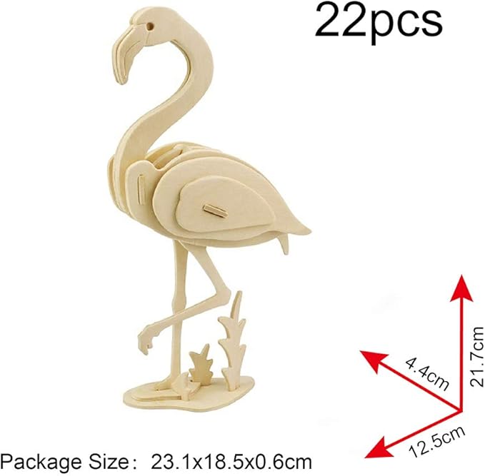 Georgie Porgy 3D Wooden Puzzles for Kids Toys Construction Woodcraft Kits DIY Model Puzzle Kits Birthday Gifts Pack of 3 (Butterfly Unicorn Flamingo)