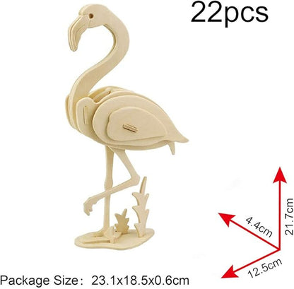 Georgie Porgy 3D Wooden Puzzles for Kids Toys Construction Woodcraft Kits DIY Model Puzzle Kits Birthday Gifts Pack of 3 (Butterfly Unicorn Flamingo)