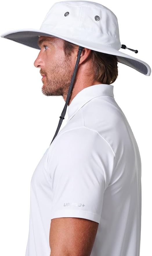 Men's Shapeable Wide Brim Hat - UPF 50 Sun Protection - Maximum Coverage on Your Next Adventure - Sun Fearless Leo Hat