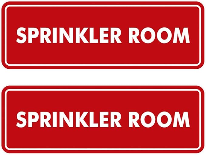 Signs ByLITA Standard Sprinkler Room Sign (Red) - Small 2 Pack