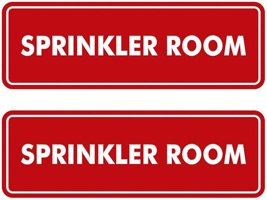 Signs ByLITA Standard Sprinkler Room Sign (Red) - Large 2 Pack