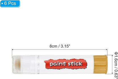 PATIKIL Tempera Paint Sticks, 6 Pcs Solid Tempera Paints Sticks Washable Bulk Markers Pen Quick Drying for Artists Beginners Art Supplies, Yellow Ochre
