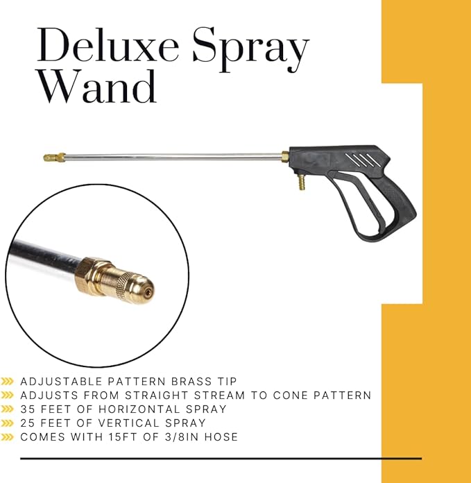 25-Gallon Gold Spot Sprayer – 12V Pump, Deluxe Handgun, 2.2 GPM, 100 PSI, Heavy-Duty Tank, Adjustable Spray Pattern & 15 Ft Hose