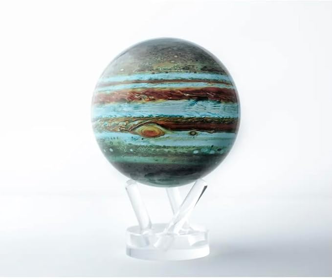 MOVA Jupiter Globe 4.5” – Solar-Powered Rotating Planet Display for Desk or Shelf | No Batteries or Wires | Floating-Style Space Decor