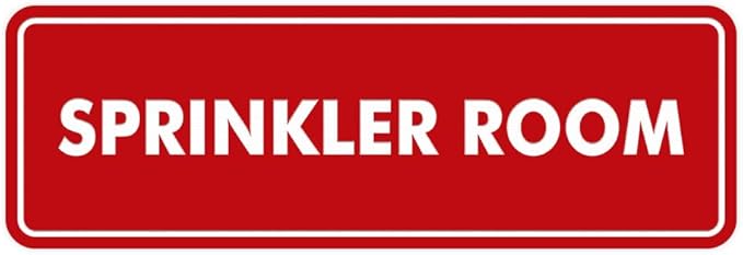 Signs ByLITA Standard Sprinkler Room Sign (Red) - Small