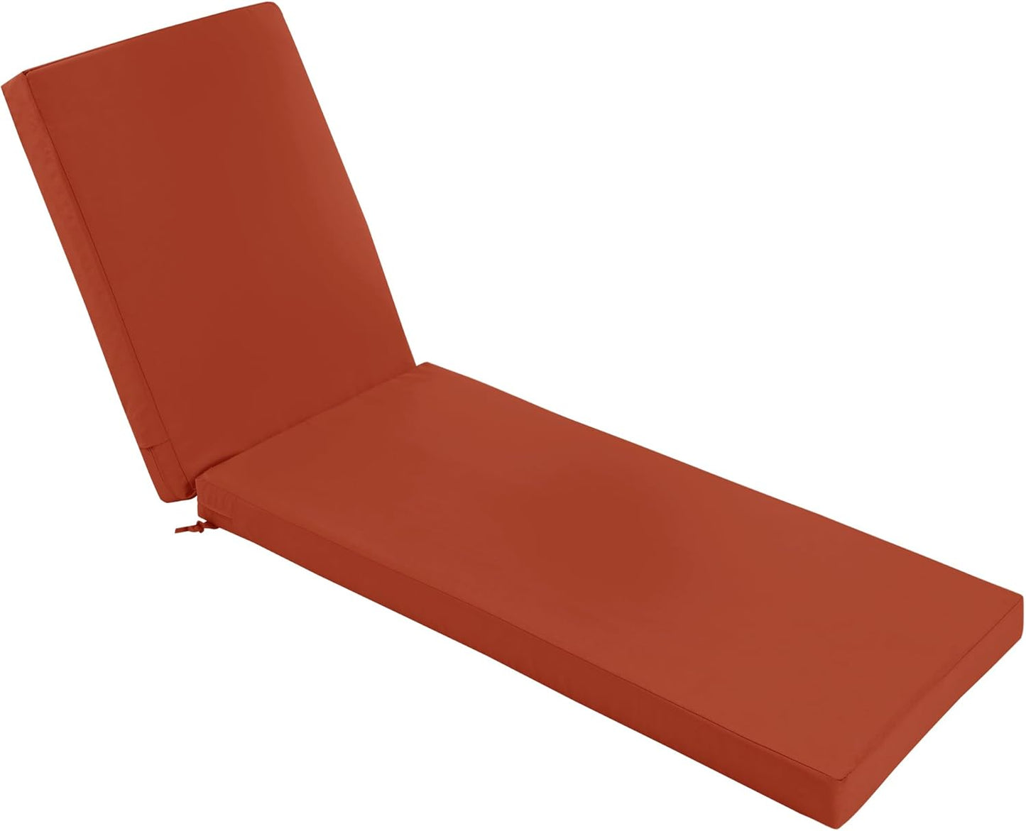 Chaise Lounge Cushions Outdoor - Waterproof and Fade Resistant Sun Lounger Replacement Cushions - Patio Lounger Pads with Removable Cover for Pool, Deck, Lawn, 72 x 21 x 3 Inch, Rust