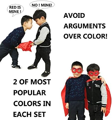 ADJOY Kids Superhero Capes and Masks for Birthday Party - Child Party Capes Bulk Pack of 28 Pcs (14 Sets)