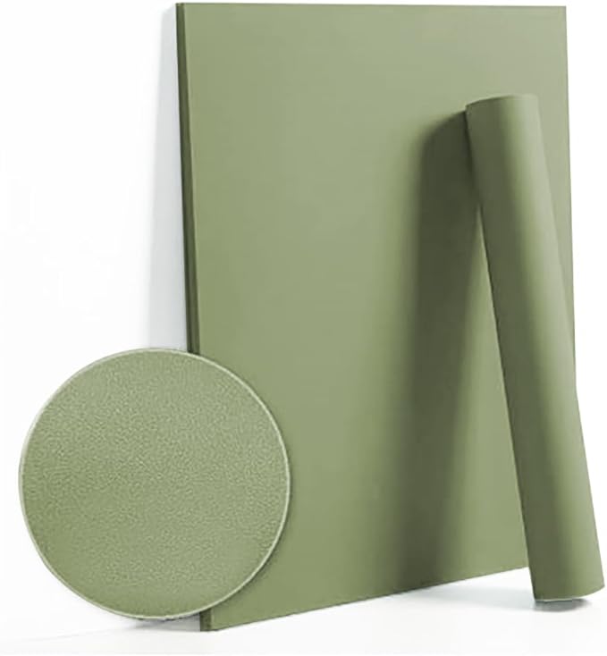 Dimoon 110''x17.7'' Green Peel and Stick Wallpaper Contact Paper Modern Self Adhesive Wall Paper Removable Renter Friendly Textured Solid Color Shelf Cabinet Vinyl Roll (110''x17.7'',Olive Green)