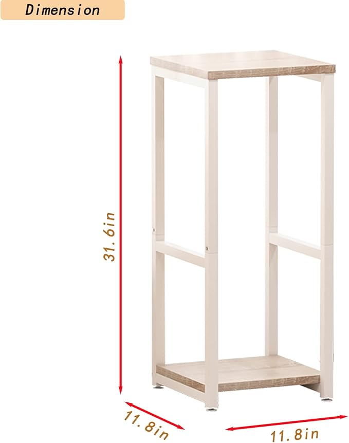 Plant Stand Indoor Corner Tall 2 Tier Metal Modern Flower Storage Plant Shelf Holder for Living Room Balcony Garden,White (2 Tier-White)