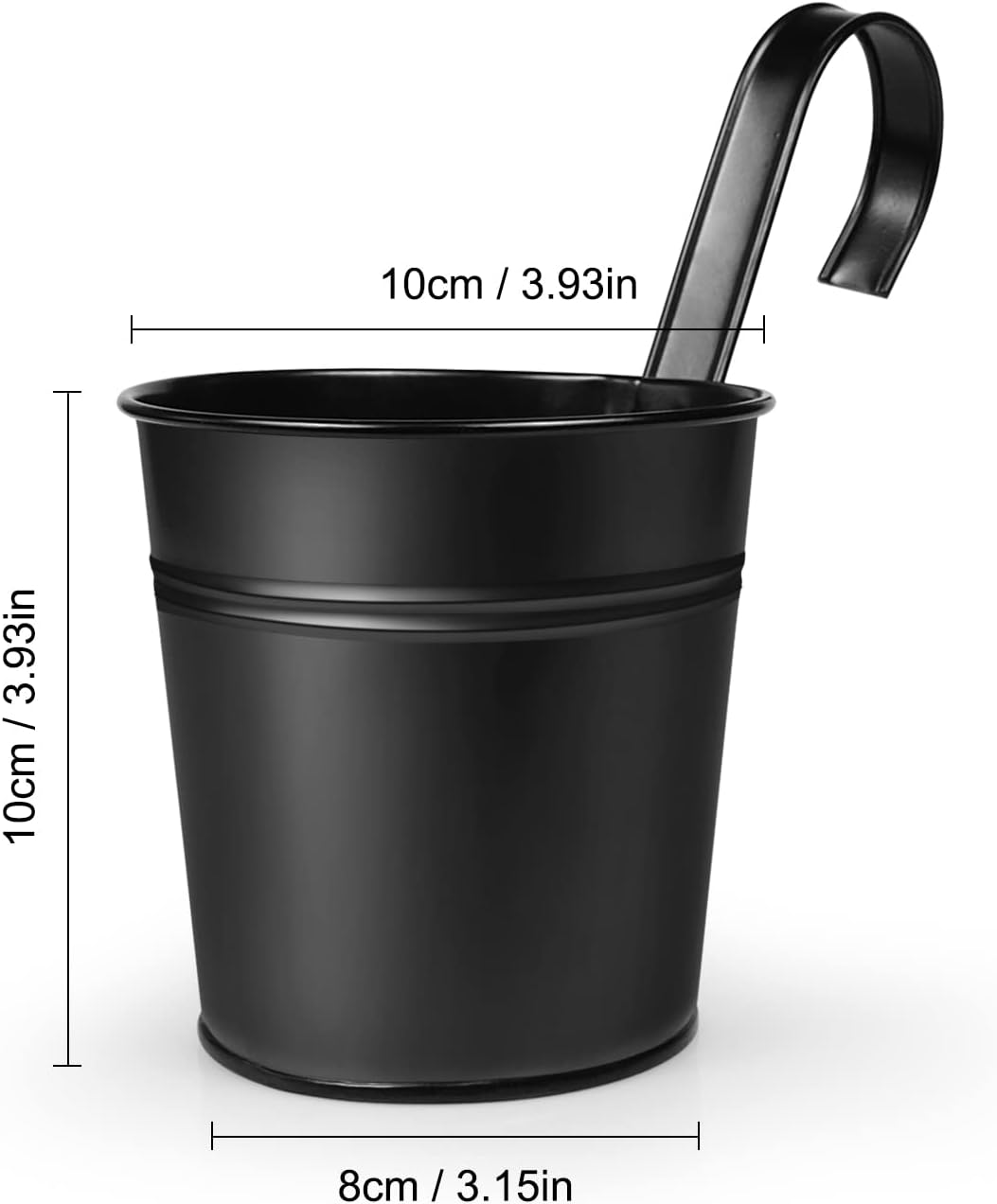 OGIMA 10pcs Hanging Flower Pots, Metal Iron Wall Planter Indoor/Outdoor for Railing Fence Balcony Garden Home Decoration with Detachable Hooks