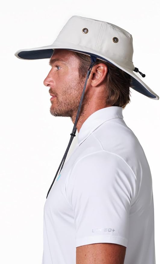Men's Shapeable Wide Brim Hat - UPF 50 Sun Protection - Maximum Coverage on Your Next Adventure - Sun Fearless Leo Hat