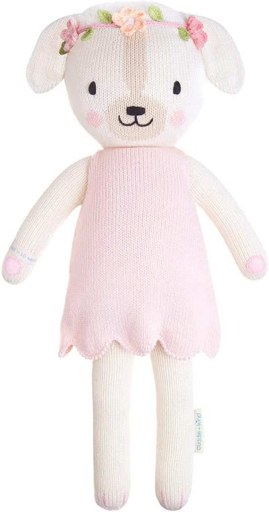cuddle + kind Charlotte The Dog Little 13" Hand-Knit Doll – 1 Doll = 10 Meals, Fair Trade, Heirloom Quality, Handcrafted in Peru, 100% Cotton Yarn