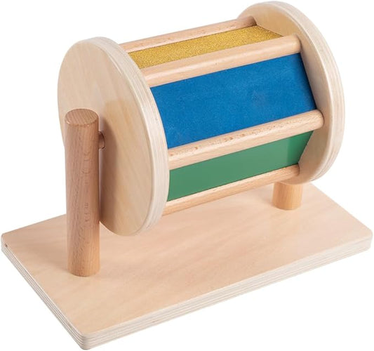 Full Size Spinning Drum Montessori Toys for Infant 6 - 12 Months 1 Year Old Babies Toddlers (Multiple Materials)
