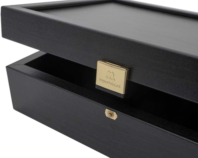 Handmade Wooden Storage Chess Box BLACK / Case for Standard Size Chess Pieces (32 pcs - up to 3,75" inch pieces - Chessmen Not Included)