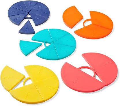 hand2mind - 42856 Plastic Rainbow Fraction Tiles, Homeschool Supplies (15 Sets of 51 Pieces) & hand2mind-35033 ETA Connecting Plastic Fraction Circles