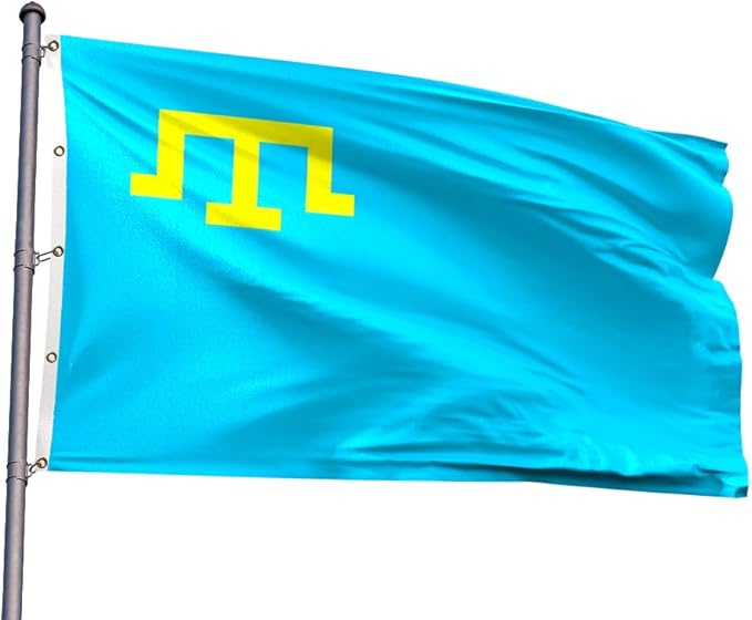 Crimea Tatar Extra Large Flag 12x18FT Giant Crimean Tatars Polyester Banner With 5 Grommets Fade Resistant Vivid Color For Patriotic Festival Events Party Decoration (Crimean Tatars, 12x18FT)
