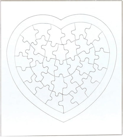 Hygloss 12 Blank Heart Puzzles – 8.5 x 9.5 Inches with Surrounding Frame – Ideal for Valentine’s Day Crafts – Write, Draw, and Decorate – 34 Pieces Each