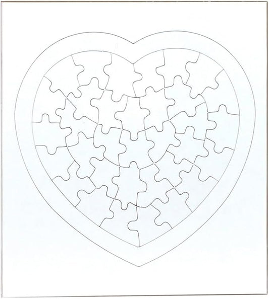 Hygloss 12 Blank Heart Puzzles – 8.5 x 9.5 Inches with Surrounding Frame – Ideal for Valentine’s Day Crafts – Write, Draw, and Decorate – 34 Pieces Each