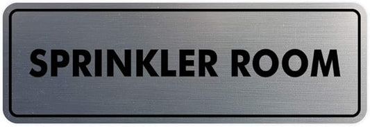 Signs ByLITA Standard Sprinkler Room Sign (Brushed Silver) - Large