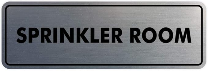Signs ByLITA Standard Sprinkler Room Sign (Brushed Silver) - Medium