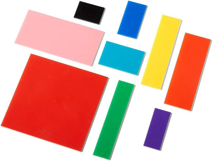 hand2mind Rainbow Fraction Squares, Montessori Math Materials, Fraction Manipulatives, Unit Fraction, Math Manipulatives for Elementary School, Homeschool Supplies (Set of 15)