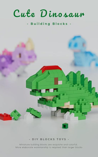 6 Set Cute Dinosaur Animals Creature Building Toy Blocks Ancient Creatures Life Mini Bricks Micro Building Toys
